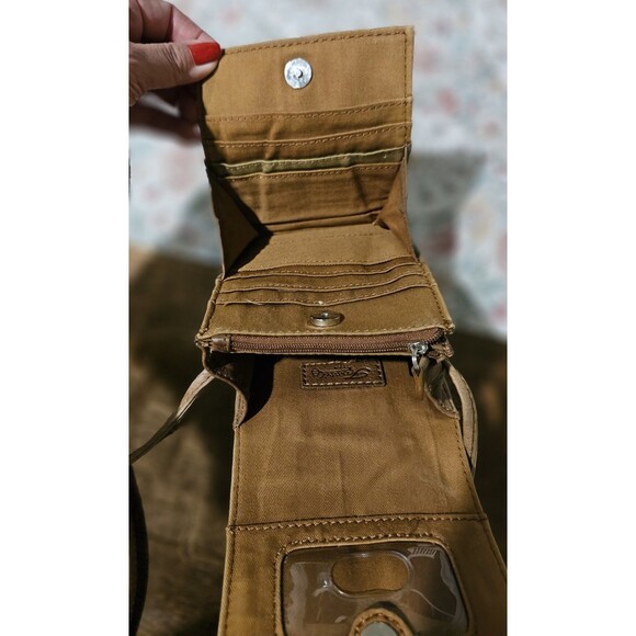 Fossil Brown Leather Crossbody Wallet Clutch Soft Glove Tanned Leather Vintage - Picture 16 of 16